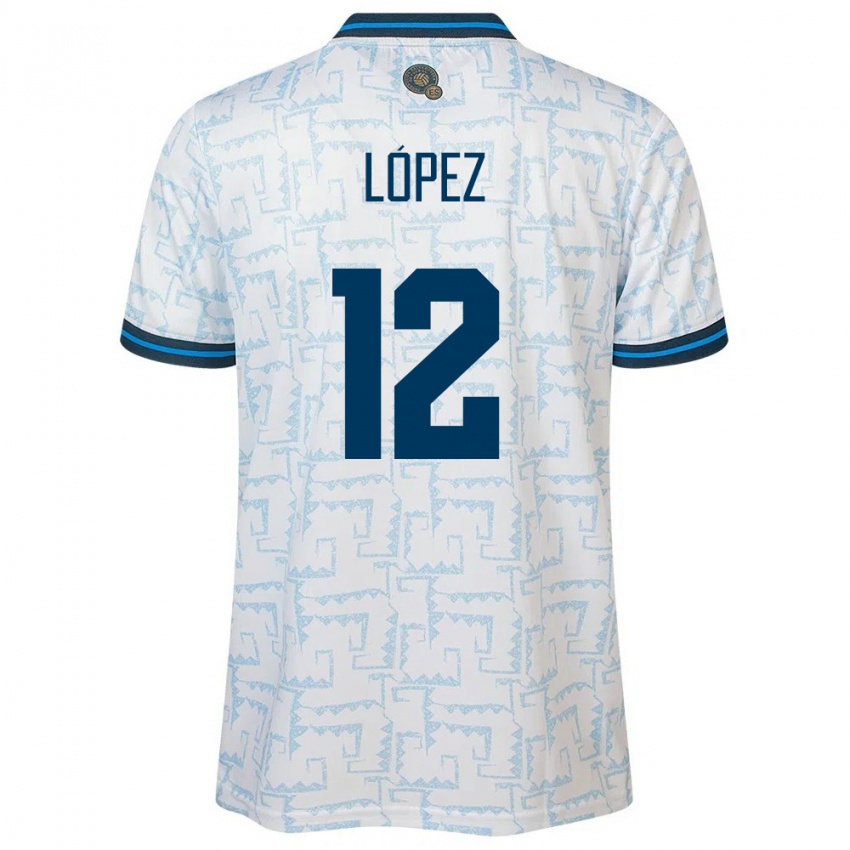 Hombre Camiseta El Salvador Abigaíl López #12 Blanco 2ª Equipación 24-26 La Camisa México