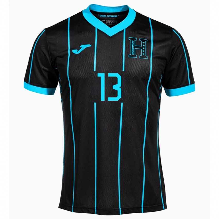 Hombre Camiseta Honduras Edwin Maldonado #13 Negro 2ª Equipación 24-26 La Camisa México