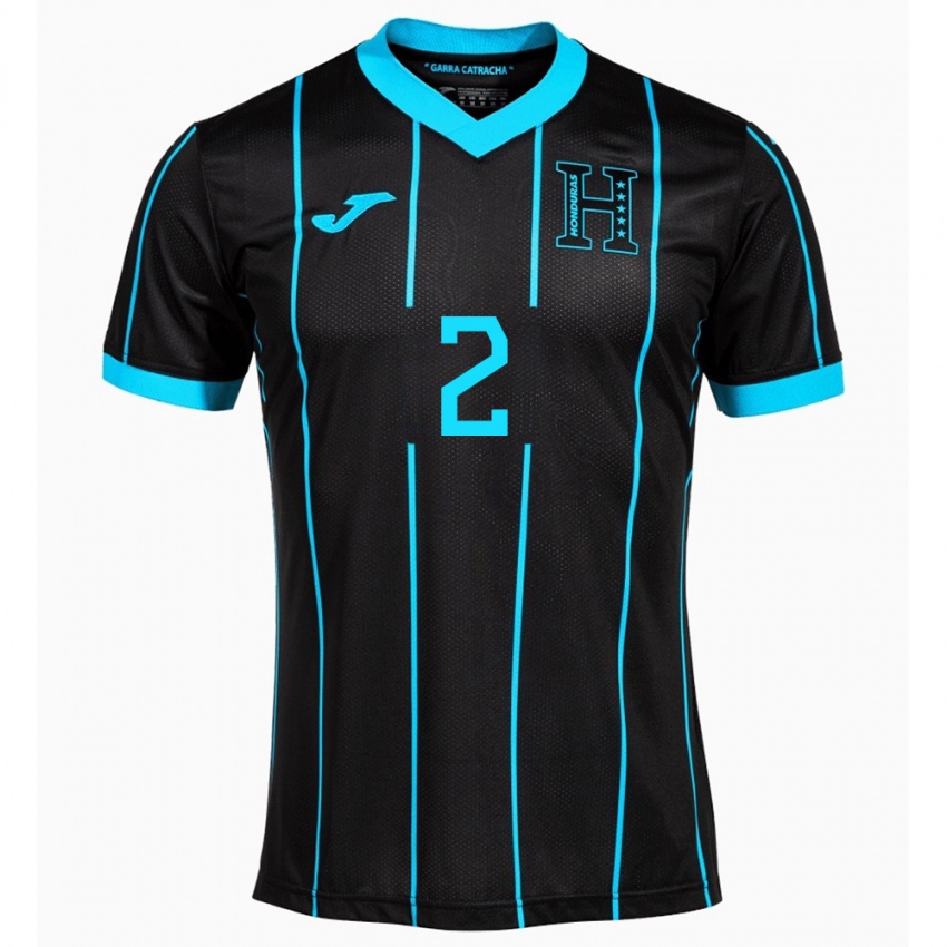 Hombre Camiseta Honduras Deyron Martínez #2 Negro 2ª Equipación 24-26 La Camisa México