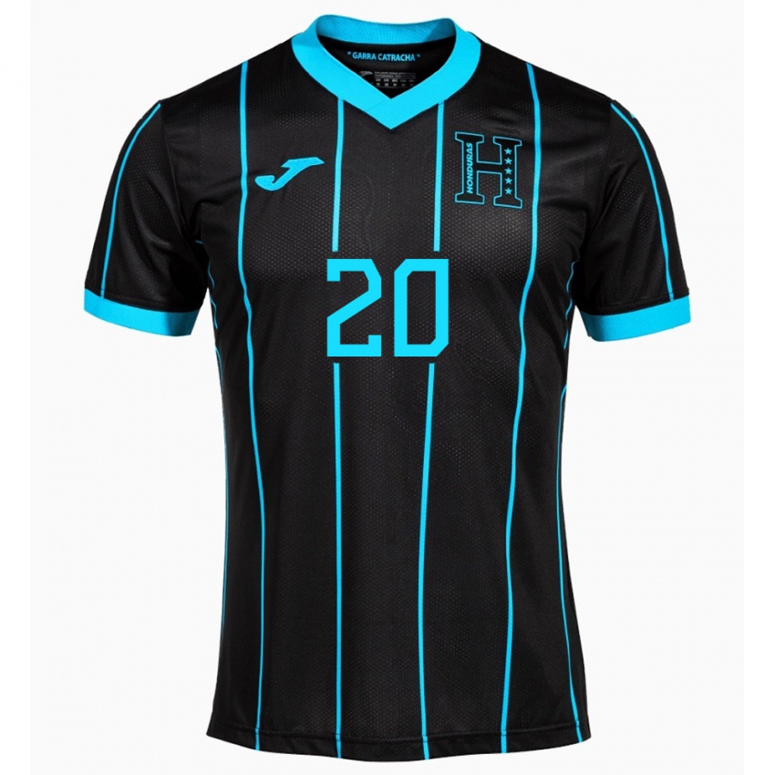 Hombre Camiseta Honduras Alessandro Maldonado #20 Negro 2ª Equipación 24-26 La Camisa México