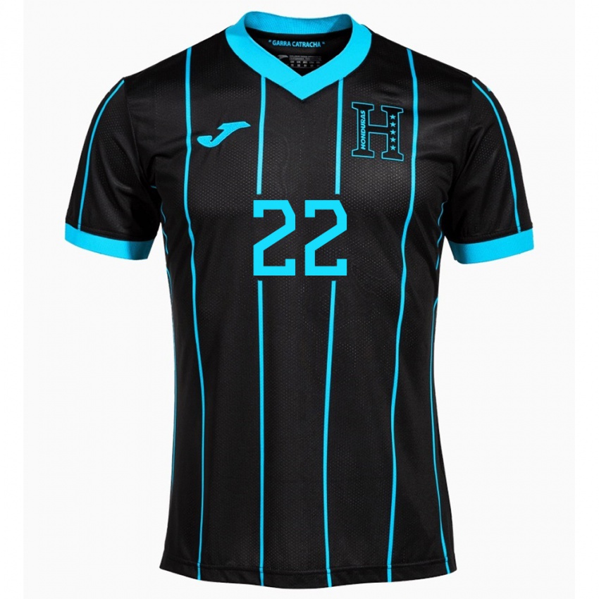 Hombre Camiseta Honduras Luis López #22 Negro 2ª Equipación 24-26 La Camisa México