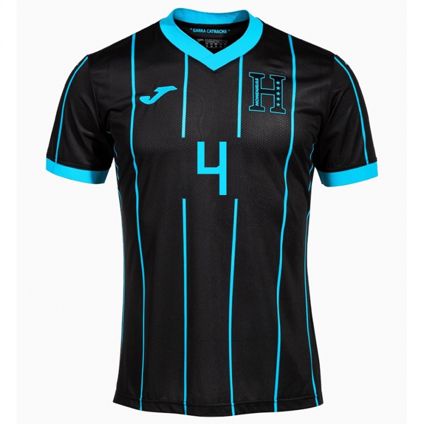 Hombre Camiseta Honduras André Orellana #4 Negro 2ª Equipación 24-26 La Camisa México