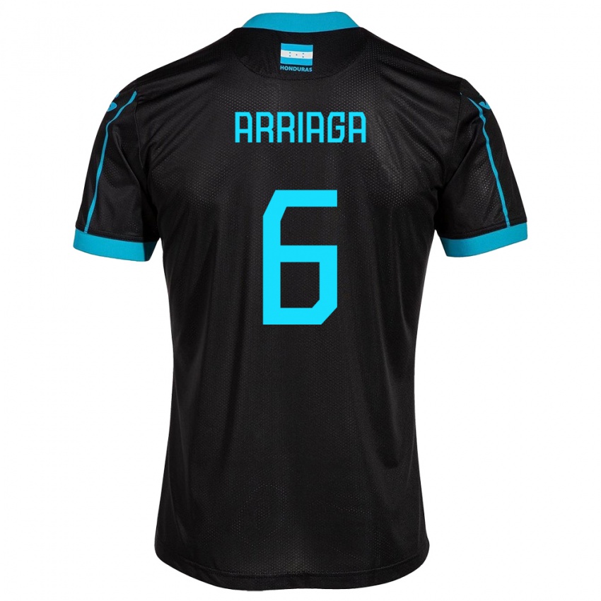 Hombre Camiseta Honduras Javier Arriaga #6 Negro 2ª Equipación 24-26 La Camisa México