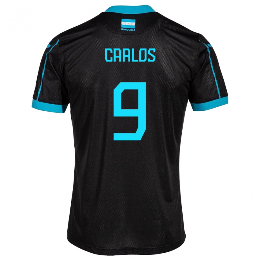 Hombre Camiseta Honduras Carlos Mejía #9 Negro 2ª Equipación 24-26 La Camisa México