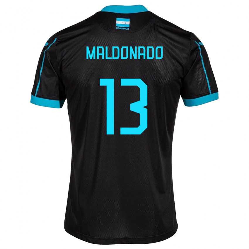 Hombre Camiseta Honduras Edwin Maldonado #13 Negro 2ª Equipación 24-26 La Camisa México