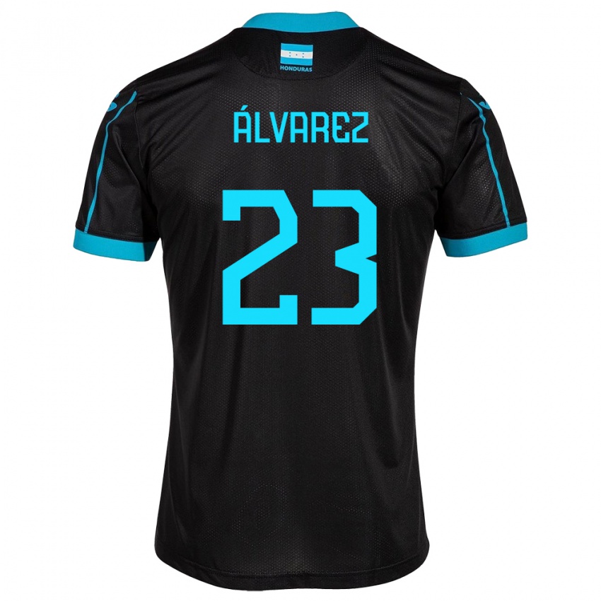 Hombre Camiseta Honduras Jorge Álvarez #23 Negro 2ª Equipación 24-26 La Camisa México