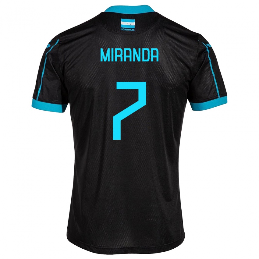 Hombre Camiseta Honduras Jeffry Miranda #7 Negro 2ª Equipación 24-26 La Camisa México