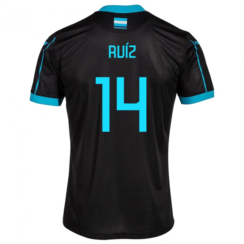 Hombre Camiseta Honduras David Ruíz #14 Negro 2ª Equipación 24-26 La Camisa México