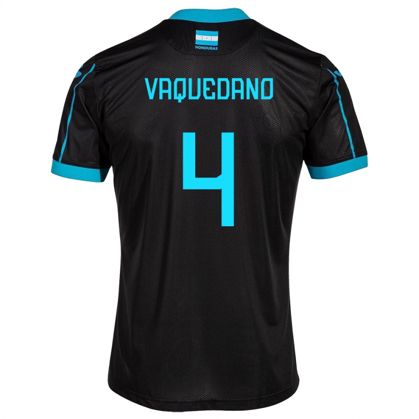 Hombre Camiseta Honduras Brayan Vaquedano #4 Negro 2ª Equipación 24-26 La Camisa México