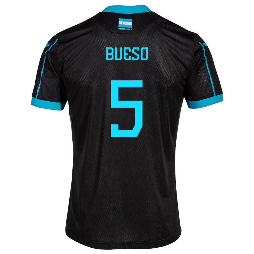 Hombre Camiseta Honduras Jonathan Bueso #5 Negro 2ª Equipación 24-26 La Camisa México