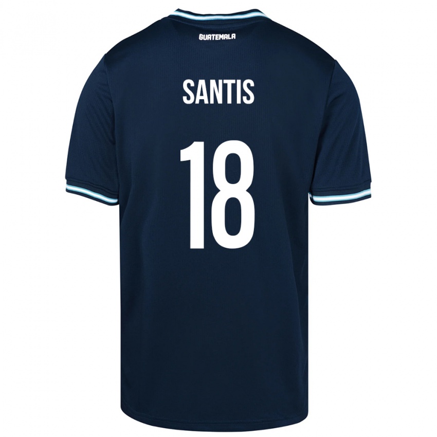 Hombre Camiseta Guatemala Óscar Santis #18 Azul 2ª Equipación 24-26 La Camisa México