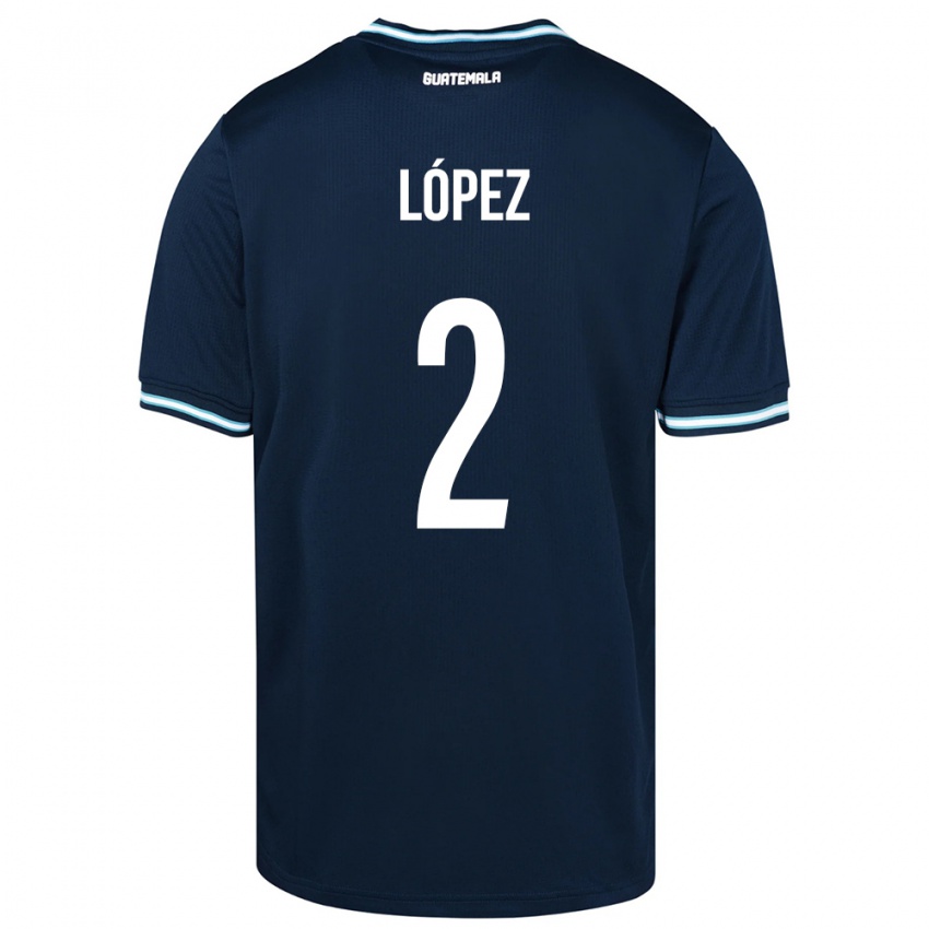 Hombre Camiseta Guatemala Francisco López #2 Azul 2ª Equipación 24-26 La Camisa México