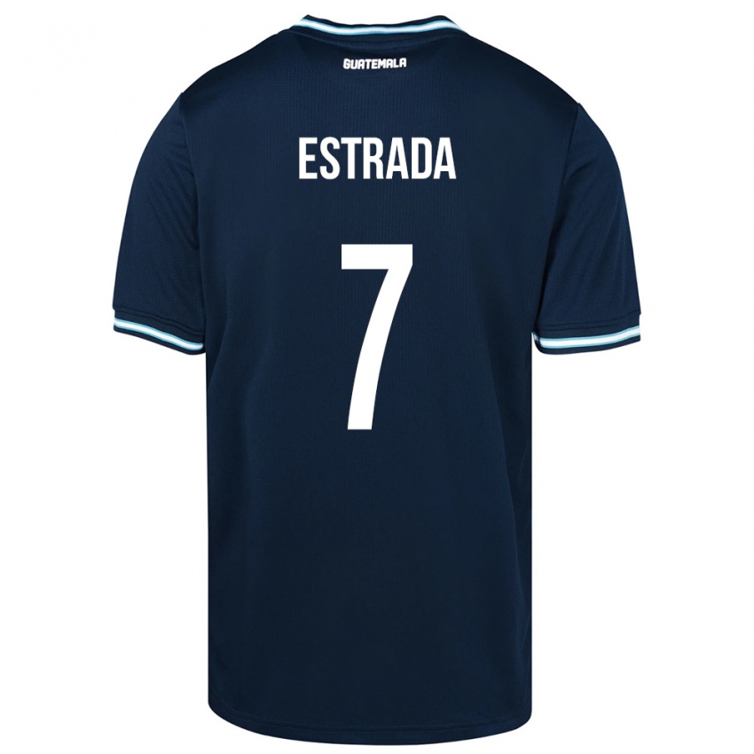 Hombre Camiseta Guatemala Javier Estrada #7 Azul 2ª Equipación 24-26 La Camisa México