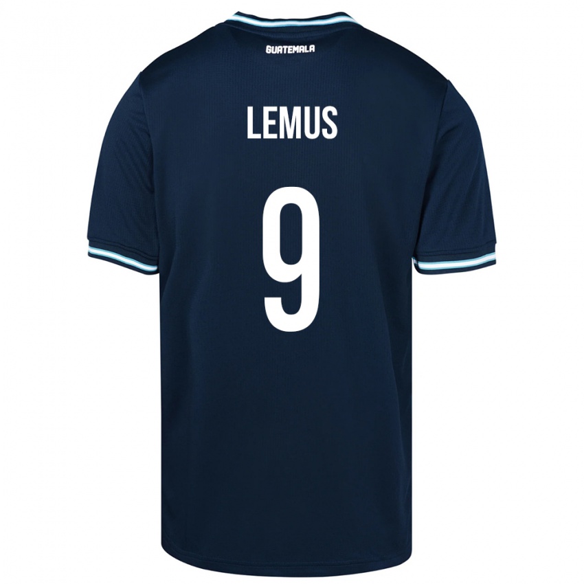 Hombre Camiseta Guatemala Erick Lemus #9 Azul 2ª Equipación 24-26 La Camisa México