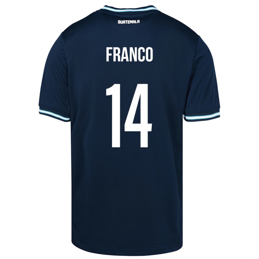 Hombre Camiseta Guatemala Jonathan Franco #14 Azul 2ª Equipación 24-26 La Camisa México