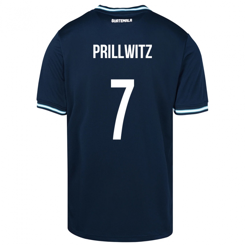 Hombre Camiseta Guatemala Héctor Prillwitz #7 Azul 2ª Equipación 24-26 La Camisa México