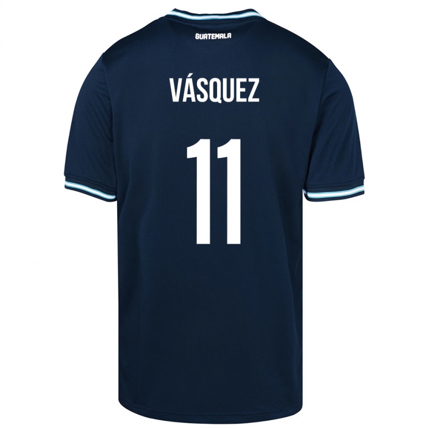 Hombre Camiseta Guatemala Gabino Vásquez #11 Azul 2ª Equipación 24-26 La Camisa México