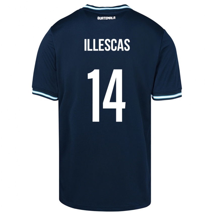 Hombre Camiseta Guatemala Kevin Illescas #14 Azul 2ª Equipación 24-26 La Camisa México