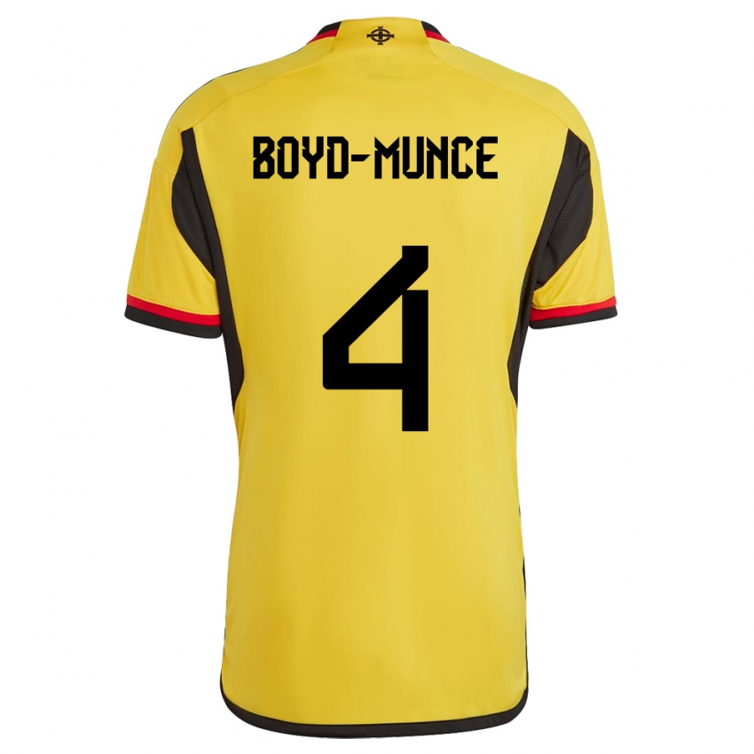 Hombre Camiseta Irlanda Del Norte Caolan Boyd-Munce #4 Blanco 2ª Equipación 24-26 La Camisa México