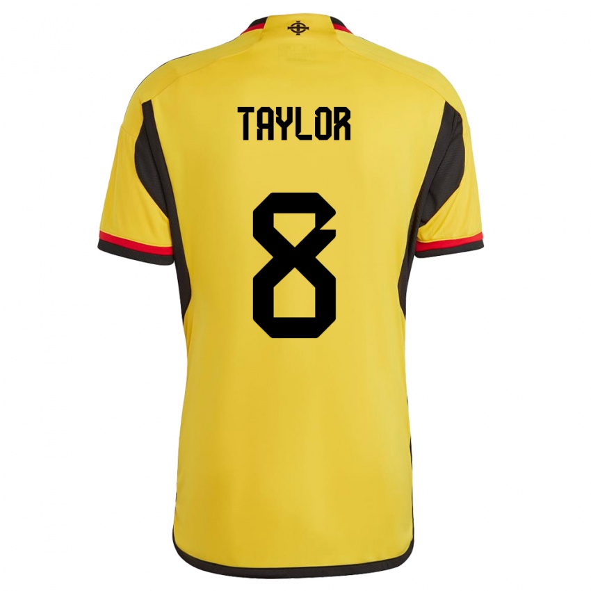 Hombre Camiseta Irlanda Del Norte Dale Taylor #8 Blanco 2ª Equipación 24-26 La Camisa México