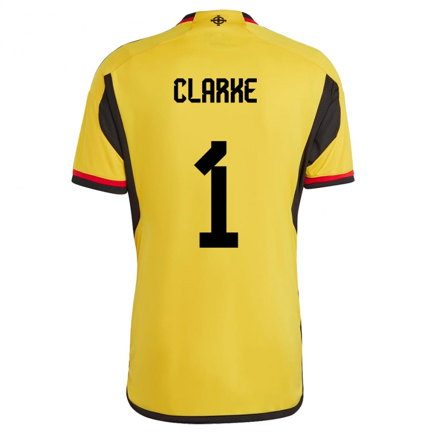 Hombre Camiseta Irlanda Del Norte Josh Clarke #1 Blanco 2ª Equipación 24-26 La Camisa México