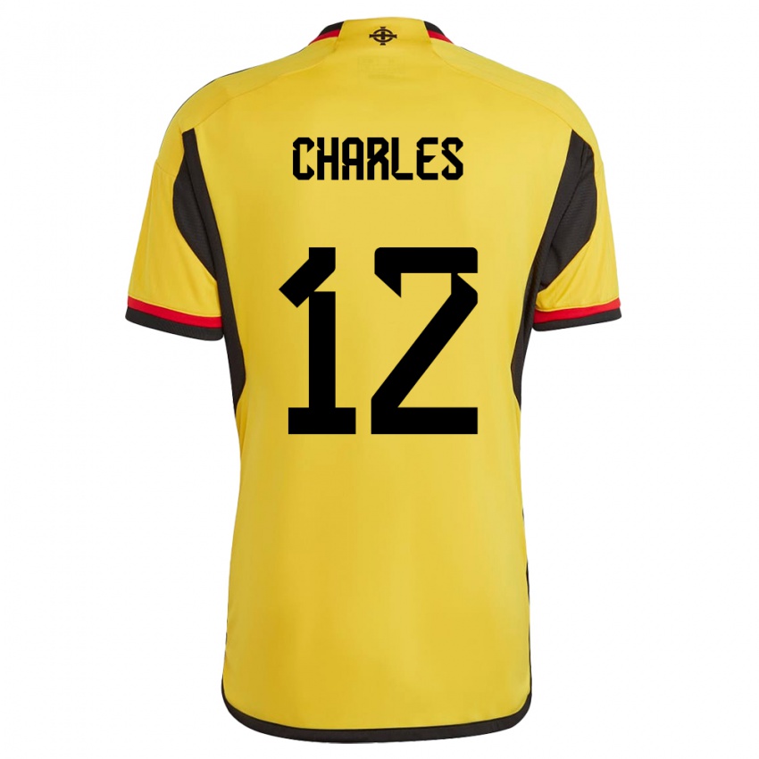 Hombre Camiseta Irlanda Del Norte Pierce Charles #12 Blanco 2ª Equipación 24-26 La Camisa México