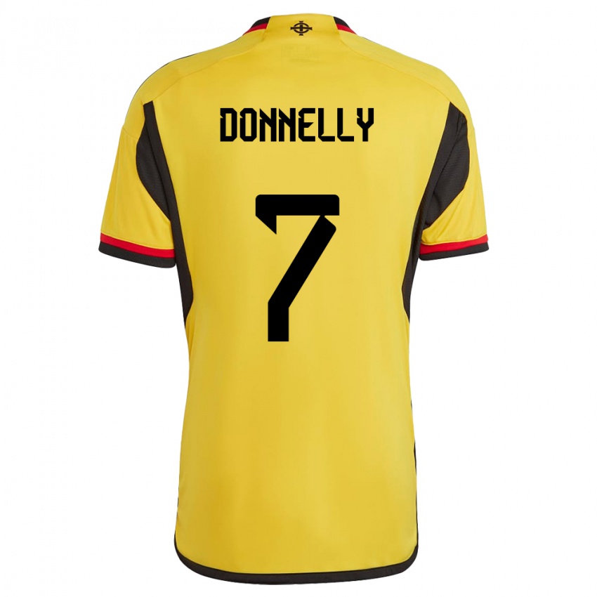 Hombre Camiseta Irlanda Del Norte Caolan Donnelly #7 Blanco 2ª Equipación 24-26 La Camisa México