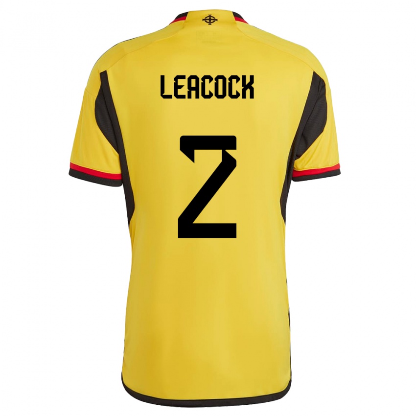 Hombre Camiseta Irlanda Del Norte Callum Leacock #2 Blanco 2ª Equipación 24-26 La Camisa México