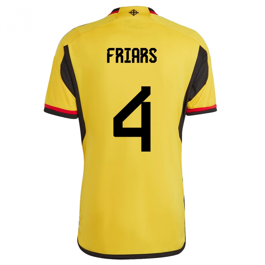 Hombre Camiseta Irlanda Del Norte Alfie Friars #4 Blanco 2ª Equipación 24-26 La Camisa México