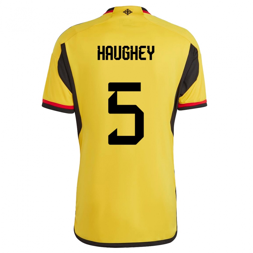 Hombre Camiseta Irlanda Del Norte Conor Haughey #5 Blanco 2ª Equipación 24-26 La Camisa México