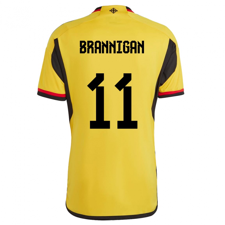 Hombre Camiseta Irlanda Del Norte Cole Brannigan #11 Blanco 2ª Equipación 24-26 La Camisa México