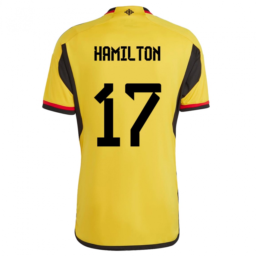 Hombre Camiseta Irlanda Del Norte Caragh Hamilton #17 Blanco 2ª Equipación 24-26 La Camisa México