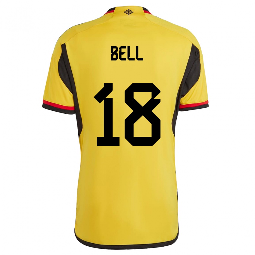 Hombre Camiseta Irlanda Del Norte Megan Bell #18 Blanco 2ª Equipación 24-26 La Camisa México