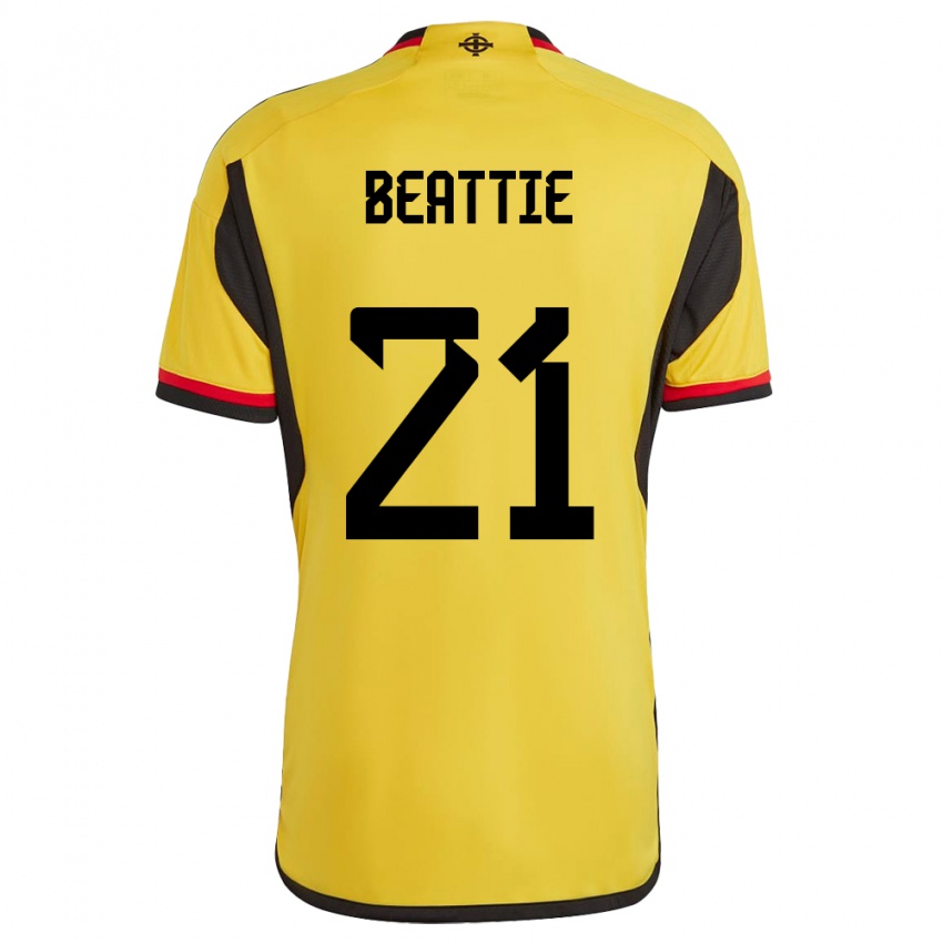 Hombre Camiseta Irlanda Del Norte Kerry Beattie #21 Blanco 2ª Equipación 24-26 La Camisa México