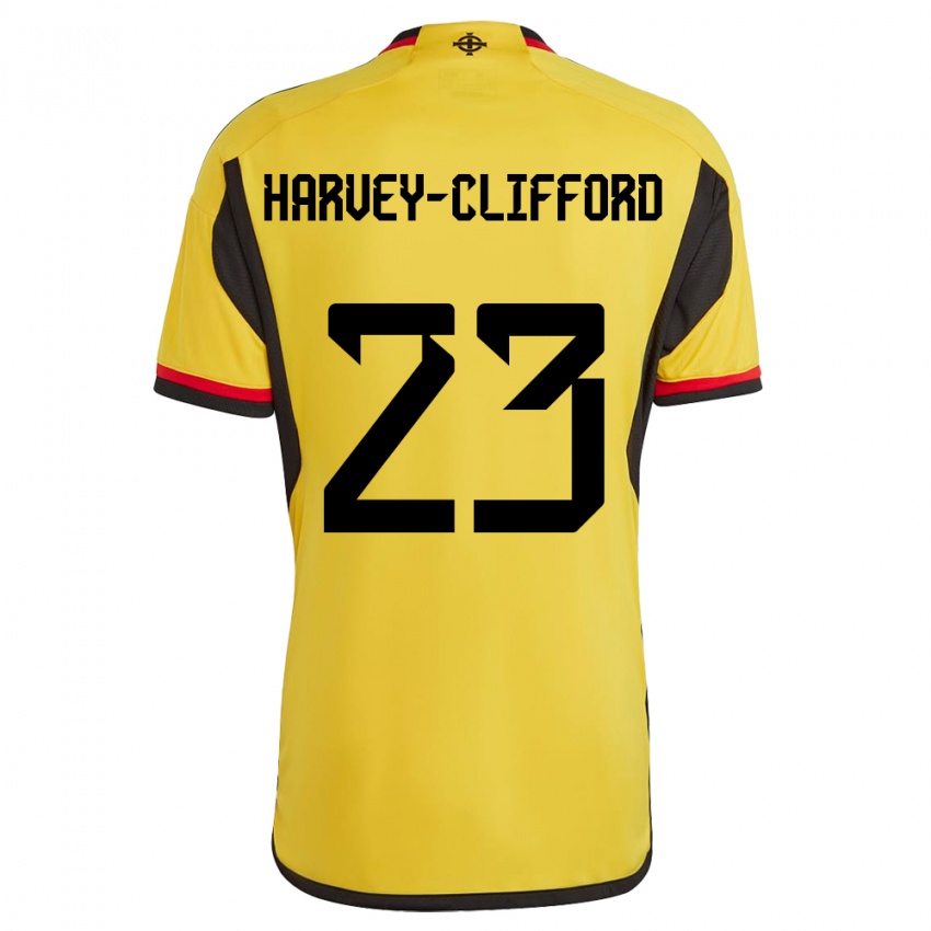 Hombre Camiseta Irlanda Del Norte Maddy Harvey-Clifford #23 Blanco 2ª Equipación 24-26 La Camisa México