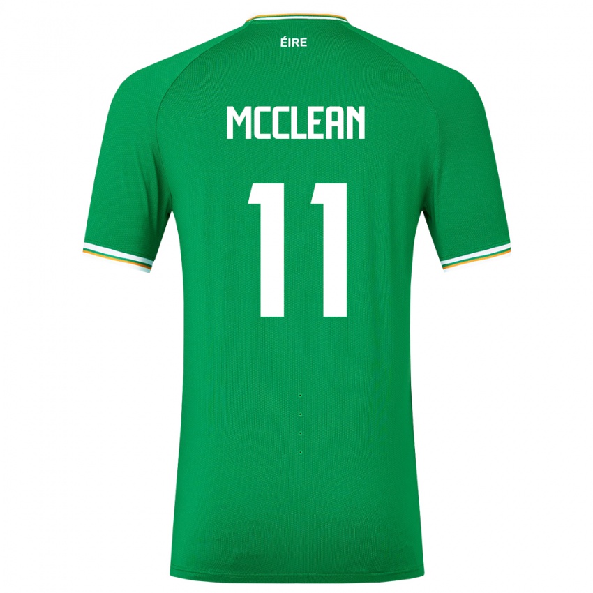 Mujer Camiseta Irlanda James Mcclean #11 Verde 1ª Equipación 24-26 La Camisa México