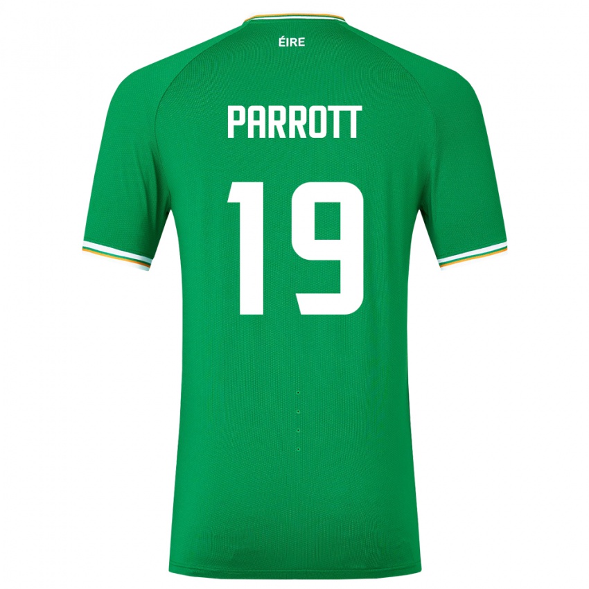 Mujer Camiseta Irlanda Troy Parrott #19 Verde 1ª Equipación 24-26 La Camisa México