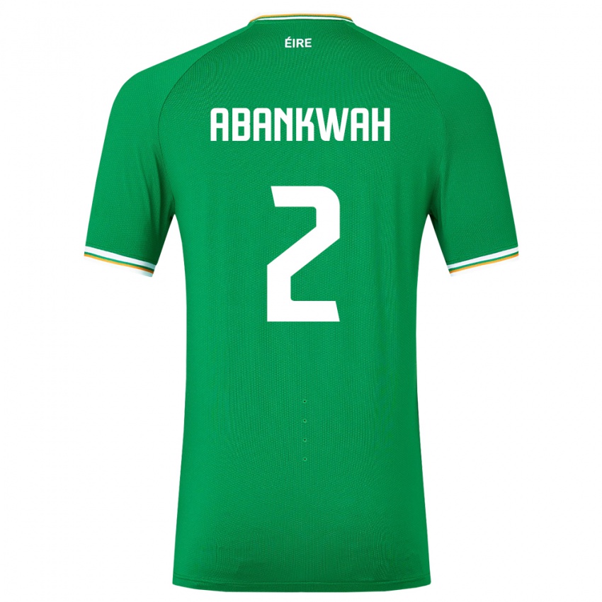 Mujer Camiseta Irlanda James Abankwah #2 Verde 1ª Equipación 24-26 La Camisa México