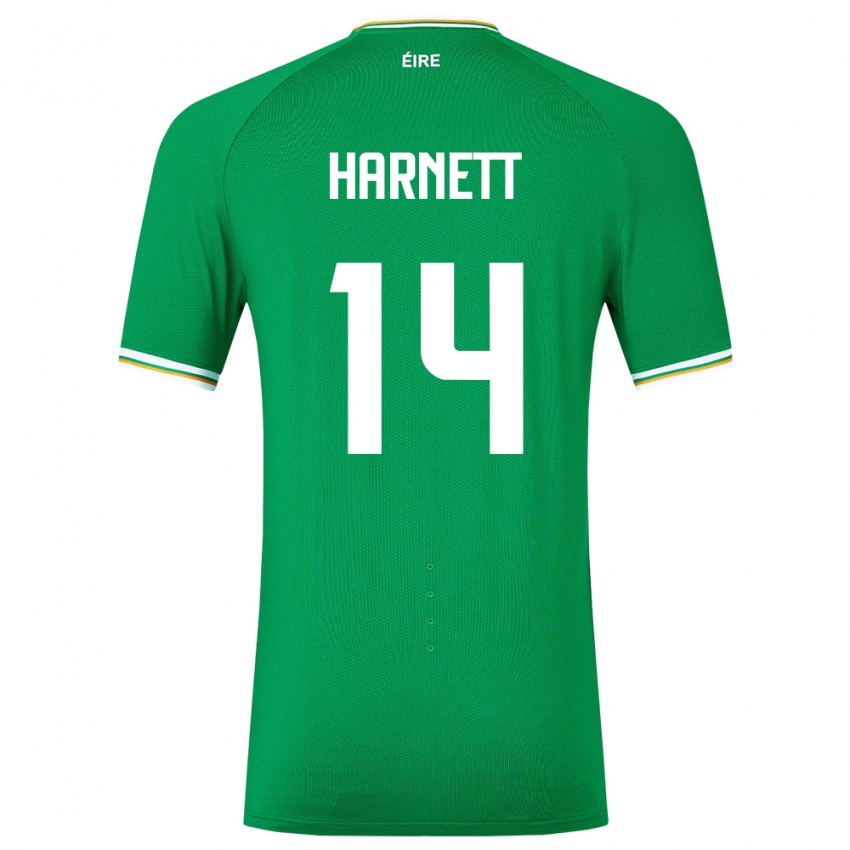 Mujer Camiseta Irlanda Kaylem Harnett #14 Verde 1ª Equipación 24-26 La Camisa México