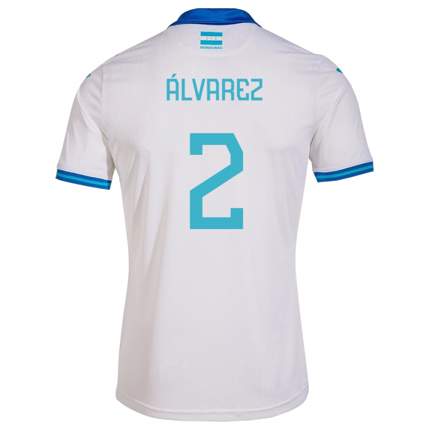 Mujer Camiseta Honduras Kevin Álvarez #2 Blanco 1ª Equipación 24-26 La Camisa México