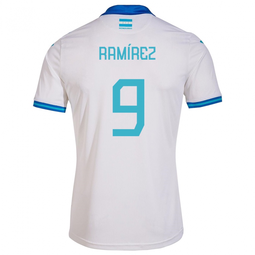 Mujer Camiseta Honduras Truimali Ramírez #9 Blanco 1ª Equipación 24-26 La Camisa México