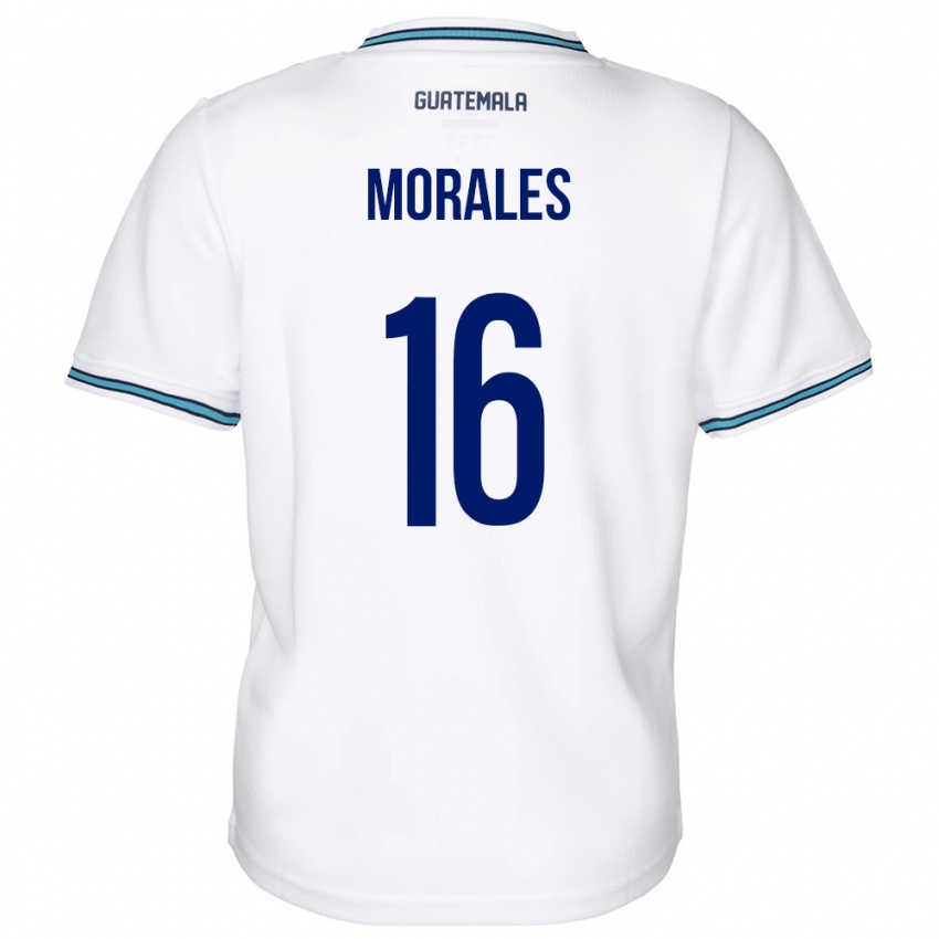 Mujer Camiseta Guatemala José Morales #16 Blanco 1ª Equipación 24-26 La Camisa México