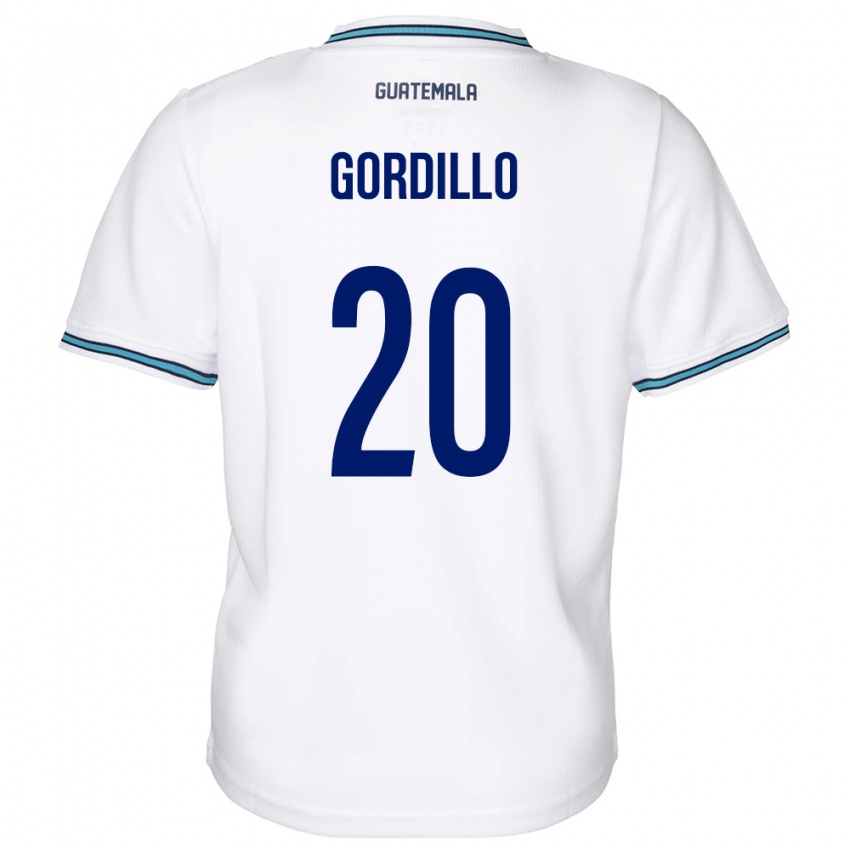 Mujer Camiseta Guatemala Gerardo Gordillo #20 Blanco 1ª Equipación 24-26 La Camisa México
