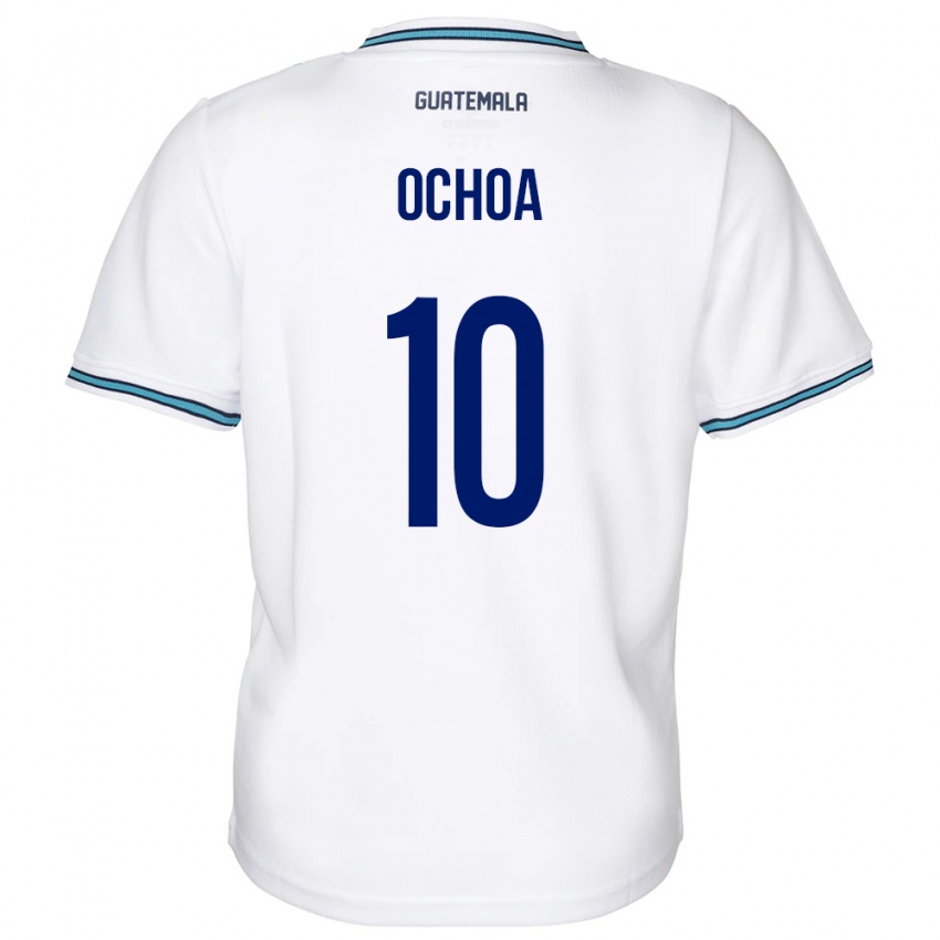 Mujer Camiseta Guatemala José Ochoa #10 Blanco 1ª Equipación 24-26 La Camisa México