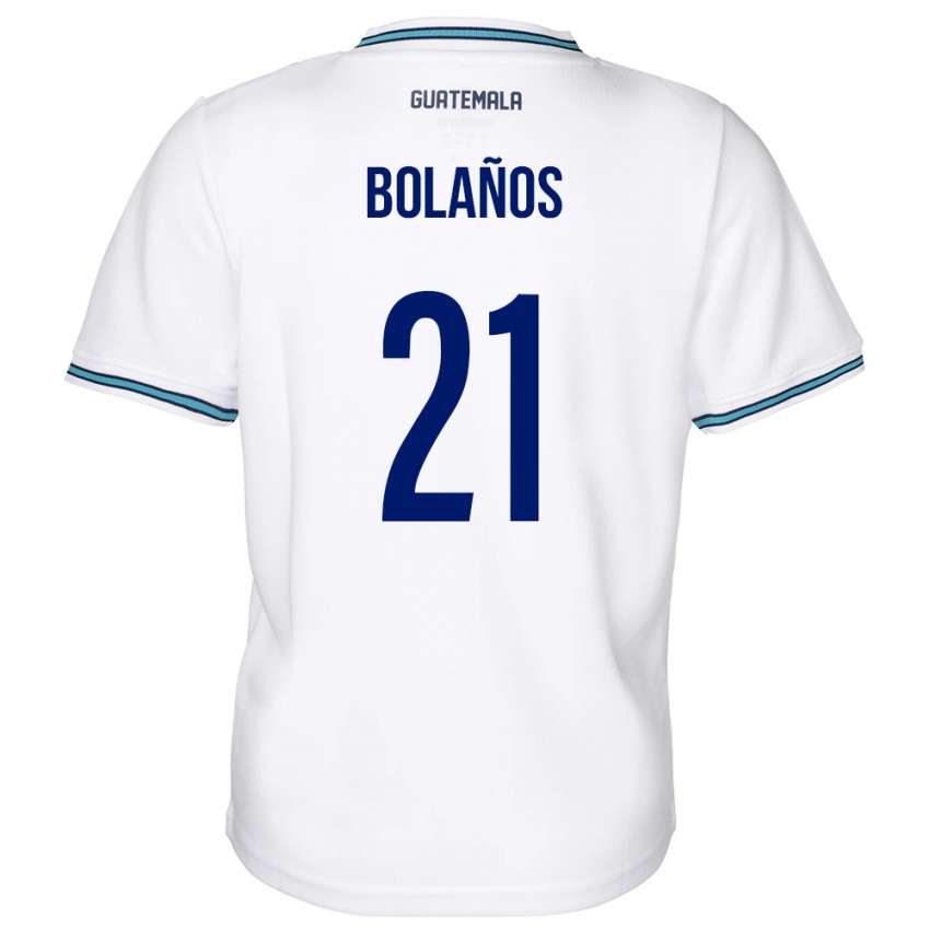 Mujer Camiseta Guatemala Diego Bolaños #21 Blanco 1ª Equipación 24-26 La Camisa México
