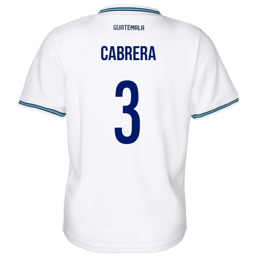 Mujer Camiseta Guatemala Gabriel Cabrera #3 Blanco 1ª Equipación 24-26 La Camisa México