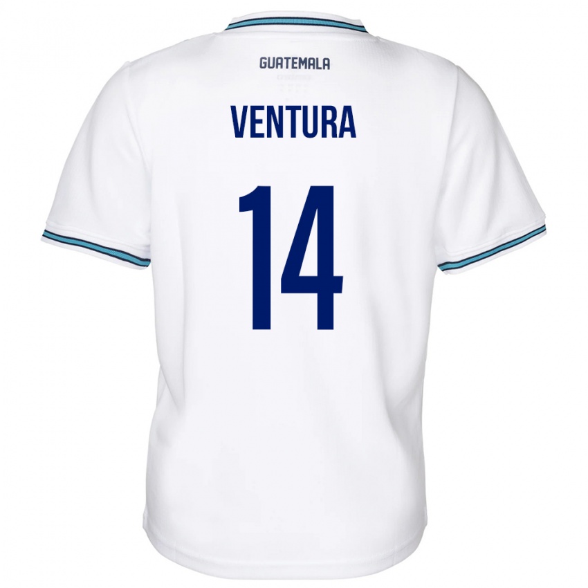 Mujer Camiseta Guatemala Madelyn Ventura #14 Blanco 1ª Equipación 24-26 La Camisa México