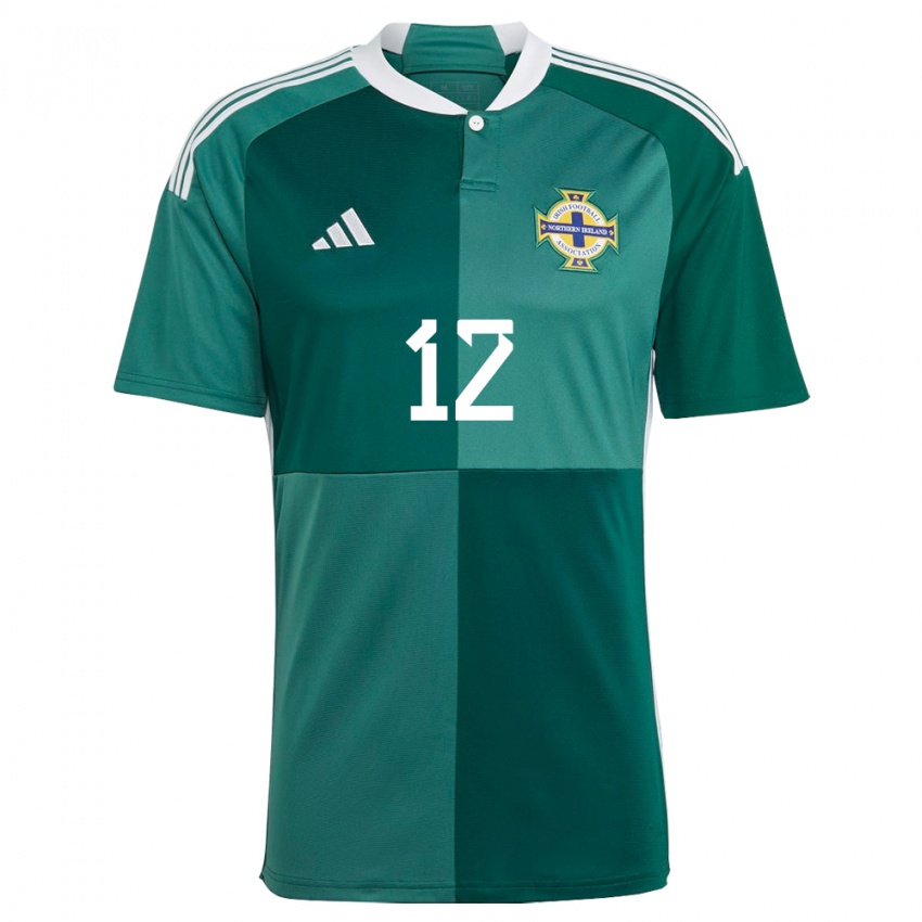 Mujer Camiseta Irlanda Del Norte Lilie Woods #12 Verde 1ª Equipación 24-26 La Camisa México