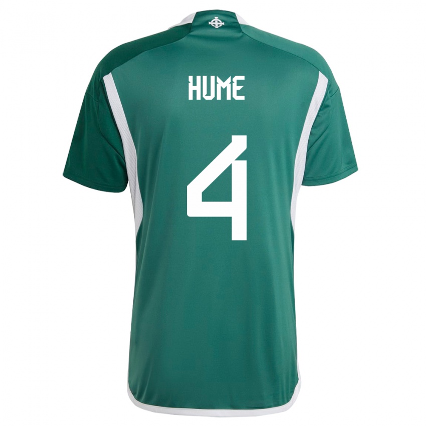 Mujer Camiseta Irlanda Del Norte Trai Hume #4 Verde 1ª Equipación 24-26 La Camisa México