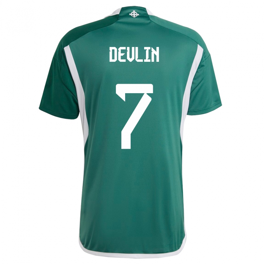 Mujer Camiseta Irlanda Del Norte Terry Devlin #7 Verde 1ª Equipación 24-26 La Camisa México